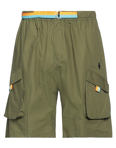 MARCELO BURLON Shorts & Bermuda Military green 100% Cotton, Recycled polyester