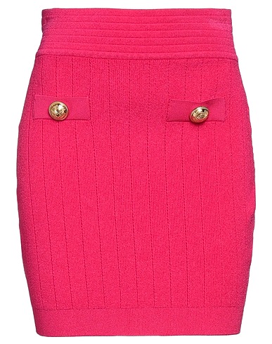 BALMAIN Mini skirt Fuchsia 80% Viscose, 17% Polyester, 2% Polyamide, 1% Elastane