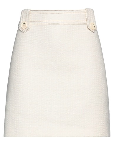 SANDRO Mini skirt Ivory 48% Cotton, 36% Wool, 14% Polyamide, 1% Polyester, 1% Acrylic