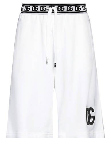 DOLCE&GABBANA Shorts & Bermuda White 100% Cotton, Polyester, Elastane