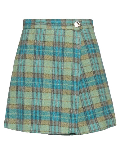 SANDRO Mini skirt Light green 100% Virgin Wool