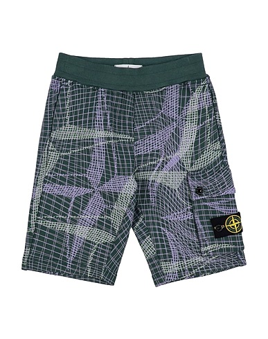 STONE ISLAND JUNIOR Shorts & Bermuda Green 100% Cotton