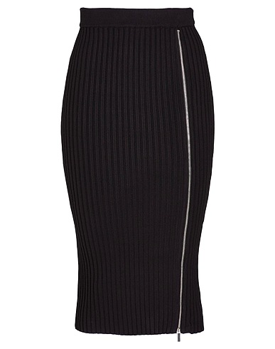 8 by YOOX Gonna midi VISCOSE BLEND MIDI SKIRT WITH ZIP DETAIL
 Nero 72% Viscosa, 28% Poliestere riciclato