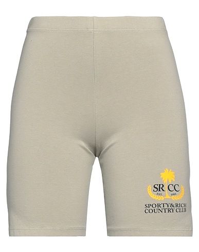 SPORTY & RICH Shorts & Bermuda Sage green 91% Cotton, 9% Elastane