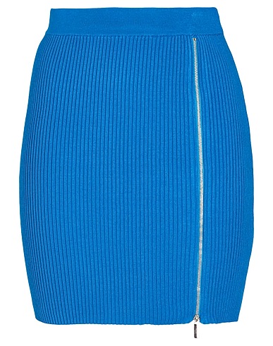 8 by YOOX Mini skirt VISCOSE BLEND MINI SKIRT WITH ZIP DETAIL
 Azure 72% Viscose, 28% Recycled polyester