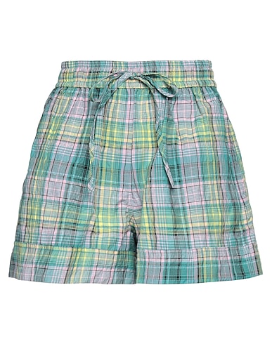 GANNI Shorts & Bermuda Deep teal 60% Organic cotton, 36% Recycled polyester, 4% Polyamide