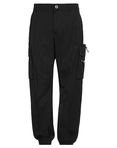 VERSACE Casual pants Black 100% Cotton, Polyamide