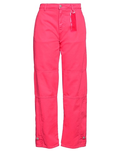 ICON DENIM Denim trousers Fuchsia 100% Cotton