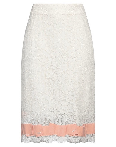 DOLCE&GABBANA Midi skirt Ivory 42% Polyamide, 31% Cotton, 23% Viscose, 4% Acetate