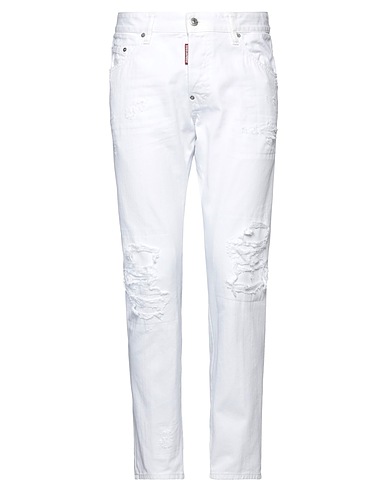 DSQUARED2 Denim trousers White 100% Cotton, Elastane