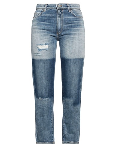 P_JEAN Denim trousers Blue 100% Cotton, Polyester, Elastane