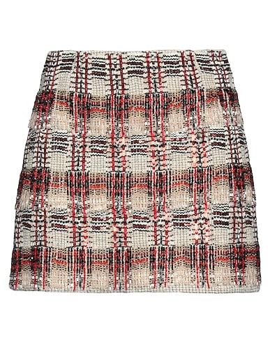 ELISABETTA FRANCHI Mini skirt Cream 74% Cotton, 22% Acrylic, 4% Polyester, Glass, Plastic
