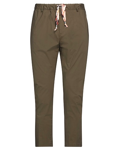 GREY DANIELE ALESSANDRINI Casual pants Military green 95% Cotton, 5% Elastane