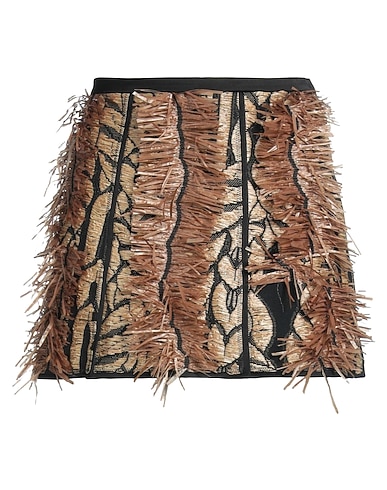 DURAZZI Mini skirt Sand 68% Viscose, 32% Linen, Polyamide, Acrylic, Cotton