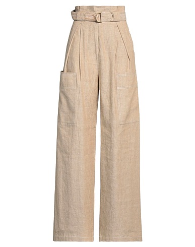 MAX MARA Casual pants Khaki 60% Linen, 40% Cotton