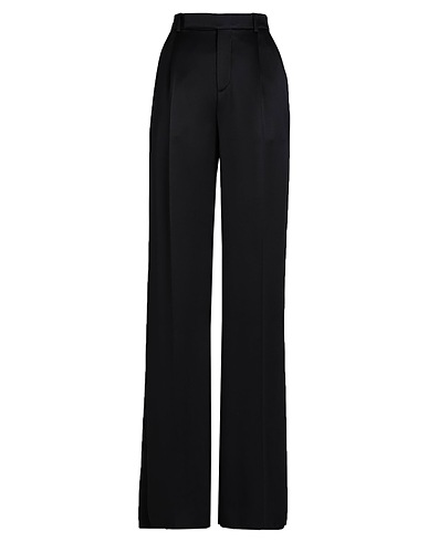 SAINT LAURENT Pantalone Nero 100% Seta