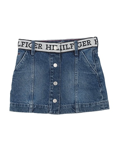 TOMMY HILFIGER Denim skirt Blue 80% Cotton, 20% Recycled cotton