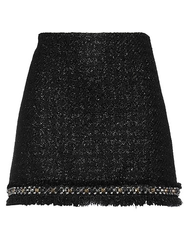 VERSACE Mini skirt Black 63% Virgin Wool, 33% Metallized polyamide, 4% Polyamide, Metal