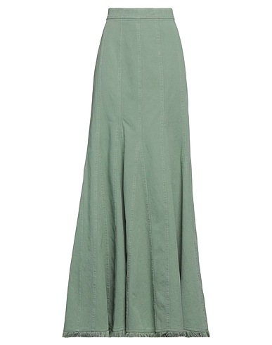 MAX MARA Gonna jeans SFILATA Verde militare 100% Cotone