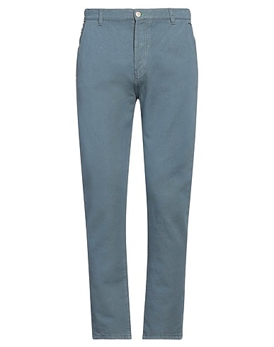 GREY DANIELE ALESSANDRINI Casual trouser Slate blue 75% Cotton, 25% Linen