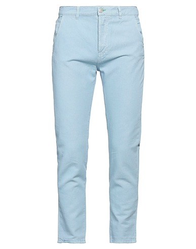 GREY DANIELE ALESSANDRINI Casual pants Sky blue 75% Cotton, 25% Linen