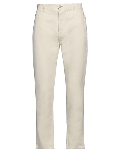 GREY DANIELE ALESSANDRINI Casual trouser Off white 75% Cotton, 25% Linen