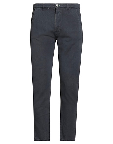 GREY DANIELE ALESSANDRINI Casual trouser Navy blue 75% Cotton, 25% Linen