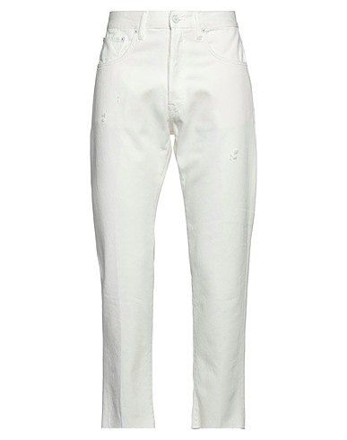 (+) PEOPLE Denim trousers White 100% Cotton