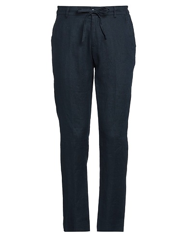 GREY DANIELE ALESSANDRINI Casual trouser BLU NOTTE 100% Linen
