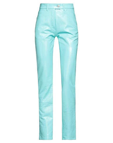 COURRÈGES Casual trouser Turquoise 88% Cotton, 10% Polyester, 2% Elastane