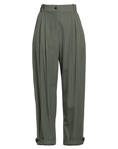MCQUEEN Casual pants Military green 77% Wool, 23% Cotton