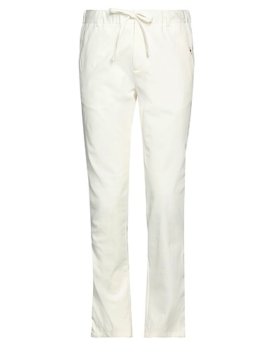 GREY DANIELE ALESSANDRINI Casual trouser Ivory 52% Cotton, 42% Polyamide, 6% Elastane