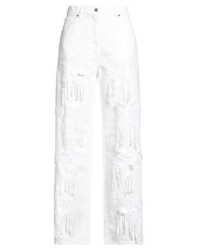 MSGM Denim trousers White 100% Cotton