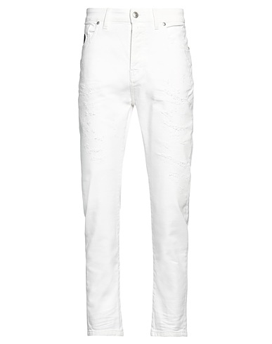 JOHN RICHMOND Denim trousers Off white 100% Cotton