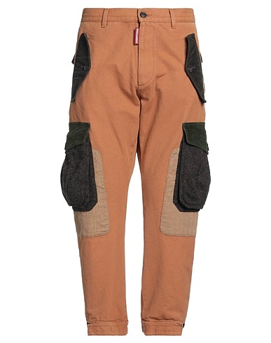 DSQUARED2 Casual trouser Camel 100% Cotton, Elastane, Cow leather