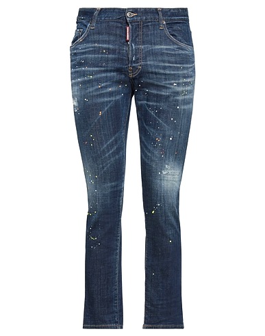 DSQUARED2 Denim pants Blue 98% Cotton, 2% Elastane, Calfskin