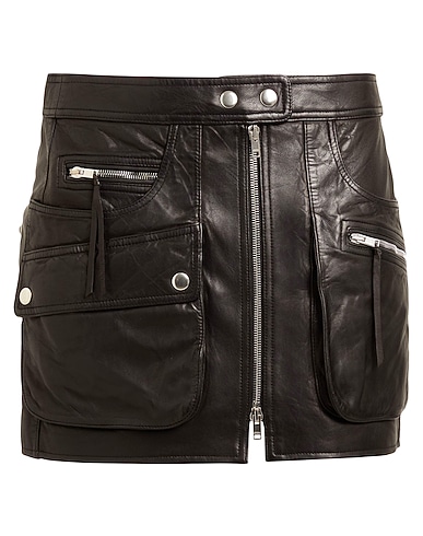 ISABEL MARANT Mini skirt Black 100% Lambskin, Viscose, Cotton