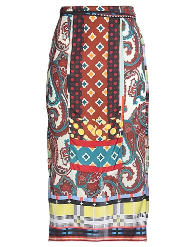DSQUARED2 Midi skirt Brown 100% Polyester, Viscose, Silk