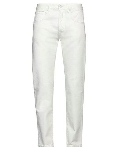 (+) PEOPLE Denim trousers Off white 100% Cotton