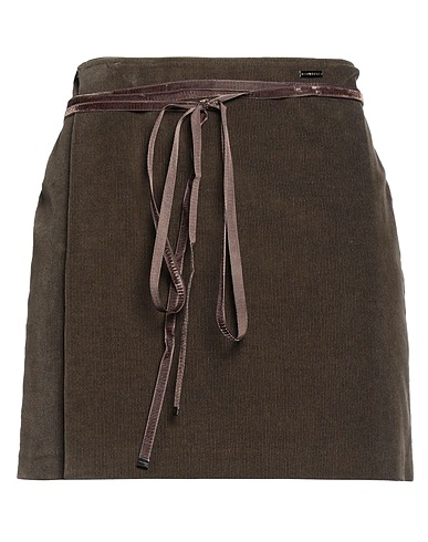 DSQUARED2 Mini skirt Dark brown 99% Cotton, 1% Elastane