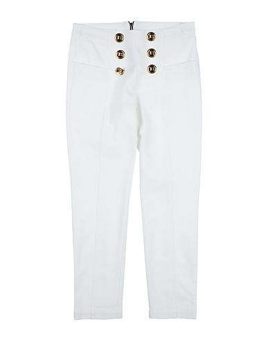 BALMAIN Denim pants White 97% Cotton, 3% Polyamide