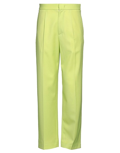 BONSAI Casual pants Lime green 99% Virgin Wool, 1% Elastane
