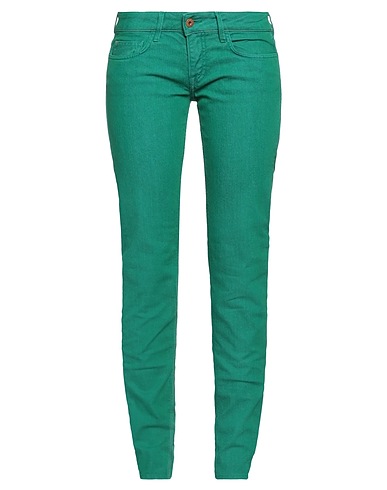 TRAMP Denim pants Emerald green 68% Cotton, 29% Polyester, 3% Elastane