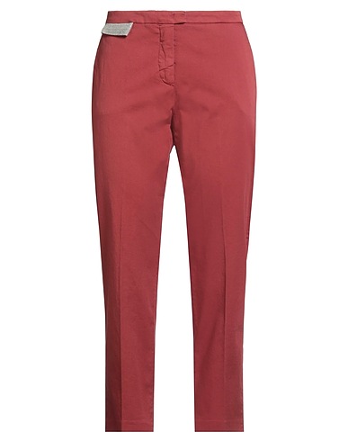 FABIANA FILIPPI Casual trouser Brick red 98% Cotton, 2% Elastane, Brass