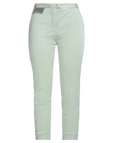FABIANA FILIPPI Casual trouser Light green 98% Cotton, 2% Elastane, Brass