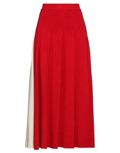 GUCCI Maxi Skirts Red 100% Wool, Polyamide, Elastane