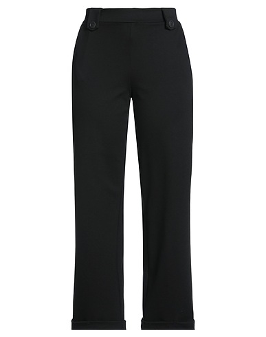 OBLÒ® UNIQUE Casual trouser Black 65% Viscose, 30% Nylon, 5% Elastane