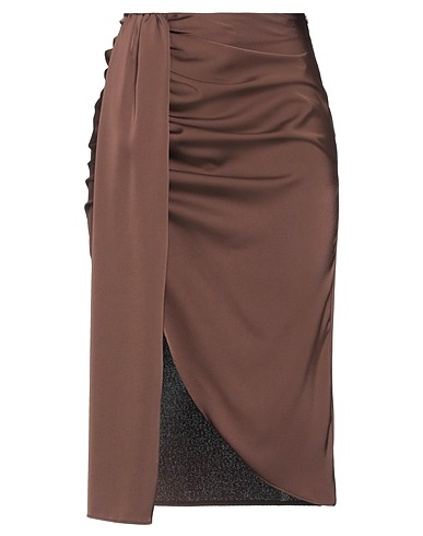 WEILI ZHENG Midi skirt Chocolate brown 100% Viscose