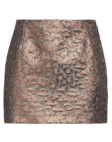 PATRIZIA PEPE Mini skirt Bronze 72% Polyester, 19% Cotton, 8% Metal, 1% Other Fibres