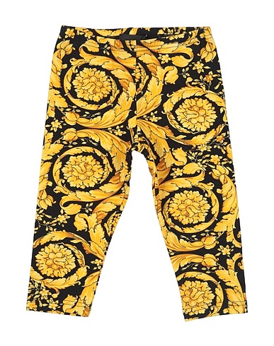 VERSACE YOUNG Leggings Black 94% Cotton, 6% Elastane